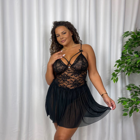 Eunice BabyDoll Set with Strap Detailing