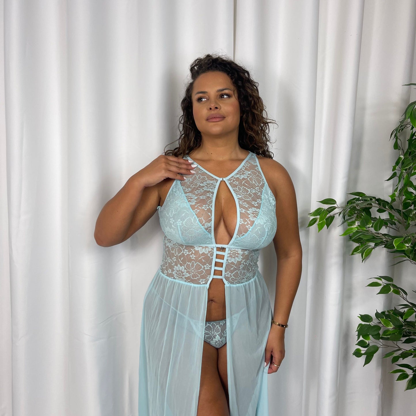 Gilly Peep Maxi Dress with Matching Thong