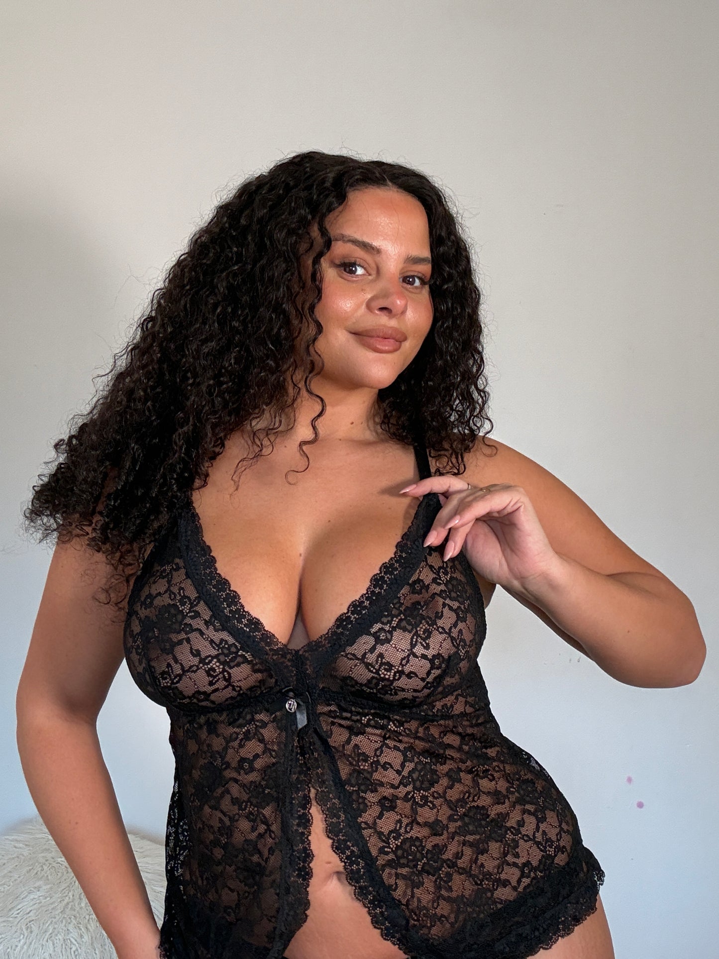 Myrna 2 Piece  Lace Open Cami Set