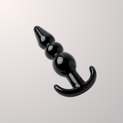 Ribbed Butt Plug Toy with Handle