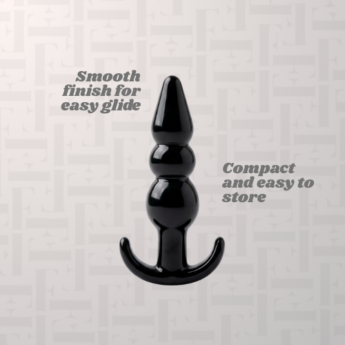 Ribbed Butt Plug Toy with Handle