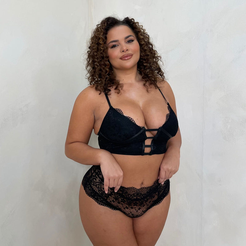 Sienna Lace Overlay Cami Set & High Waisted Brief